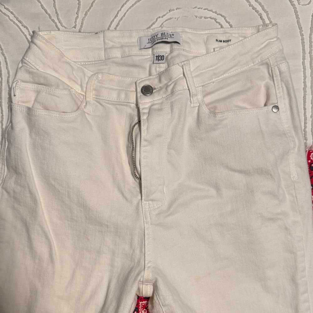 Judy Blue White Slim Boot Denim Jeans
